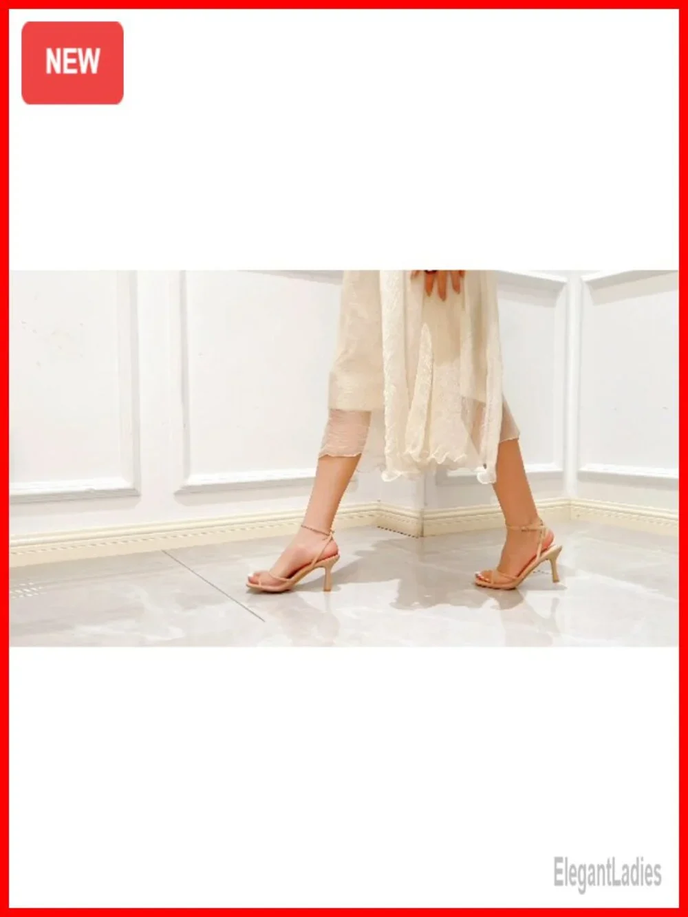 Kitten Heel Sandals Square Open Toe Stiletto Ankle Strap Heels